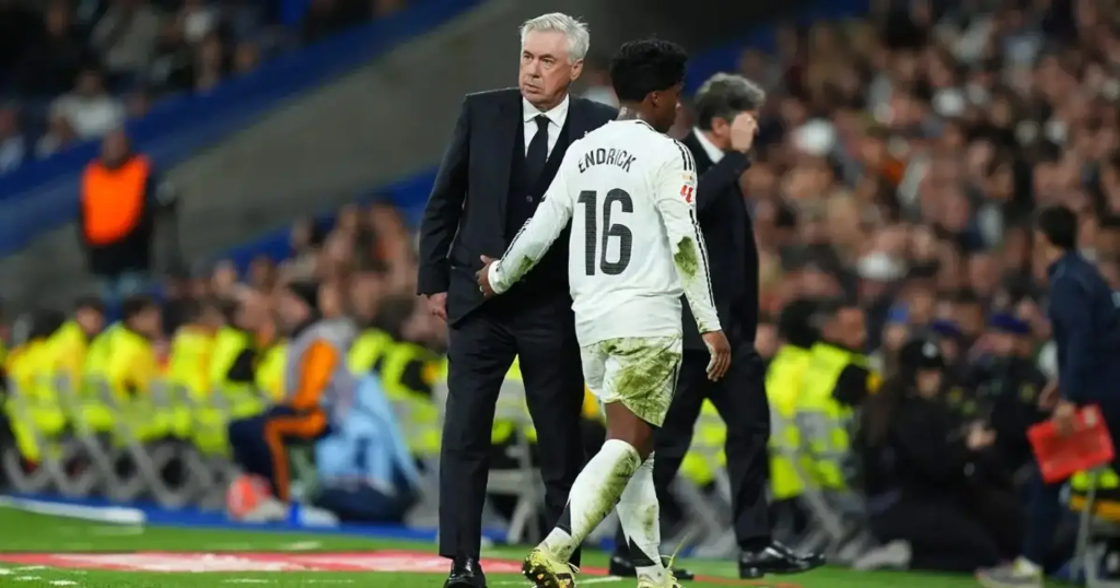 Carlo Ancelotti and Endrick (Photo Credit: Real Madrid via X)