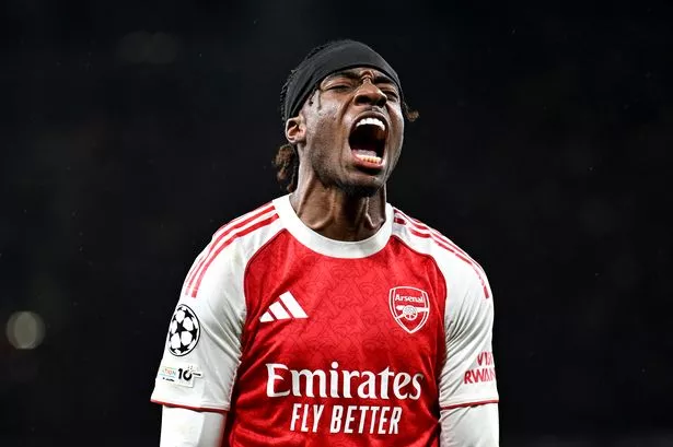 Noni Madueke after scoring for Arsenal againgst Bayern Munich (Photo Credit: Arsenal website)