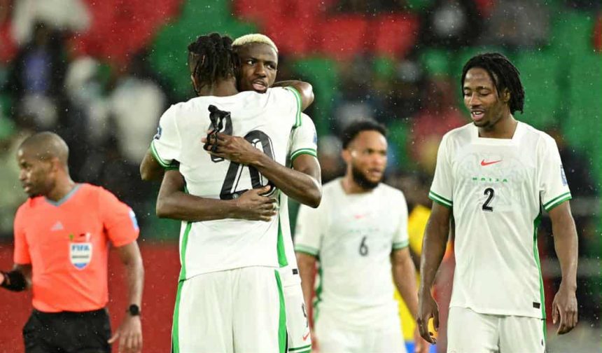 Victor Osimhen and teammates after 4-1 victory over Gabon (Picture Credit: FIFA Media)