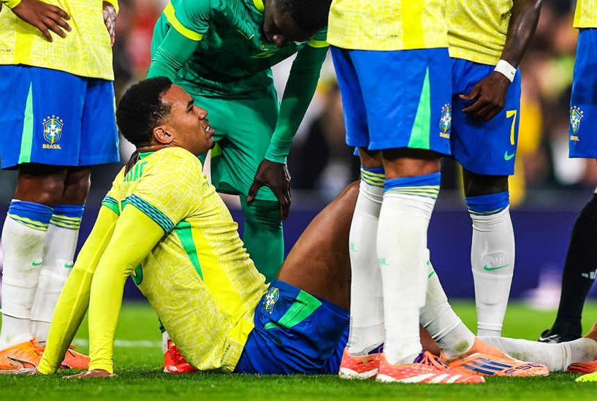 Gabriel injured in the Game against senegal (Photo Credit: Brazil X account)