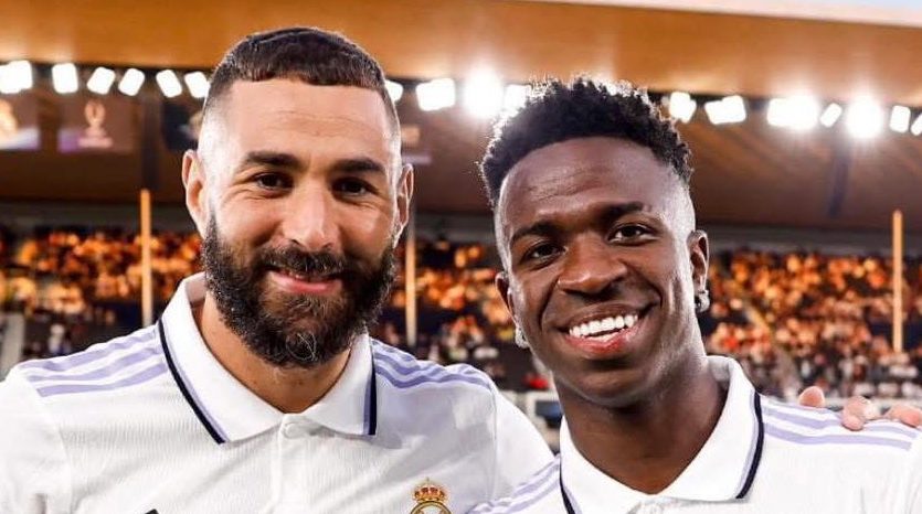Karim Benzema and Vinicius Jr. (Photo Credit: Fabrizio Romano via X)