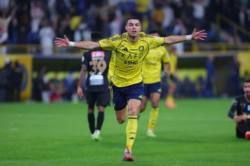 Cristiano Ronaldo after scoring a bicycle kick for Al Nassr (Photo Credit: Al Nassr via X)