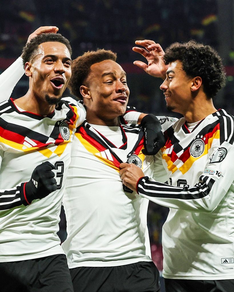 Assan Ouédraogo  and German teammates celebrate after scoring (photo Credit: GErmany facebook page)
