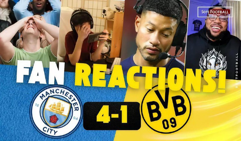 Fans reaction to Manchester City vs Borussia Dortmund (Photo Credit: Softfootball Media)