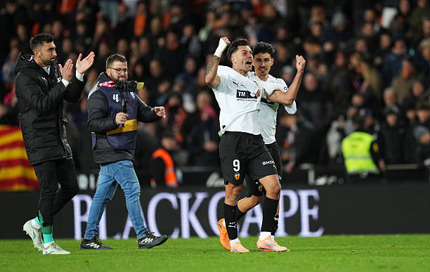 Hugo Duro Celebrating his Goal (Photo Credit: Valencia via X)