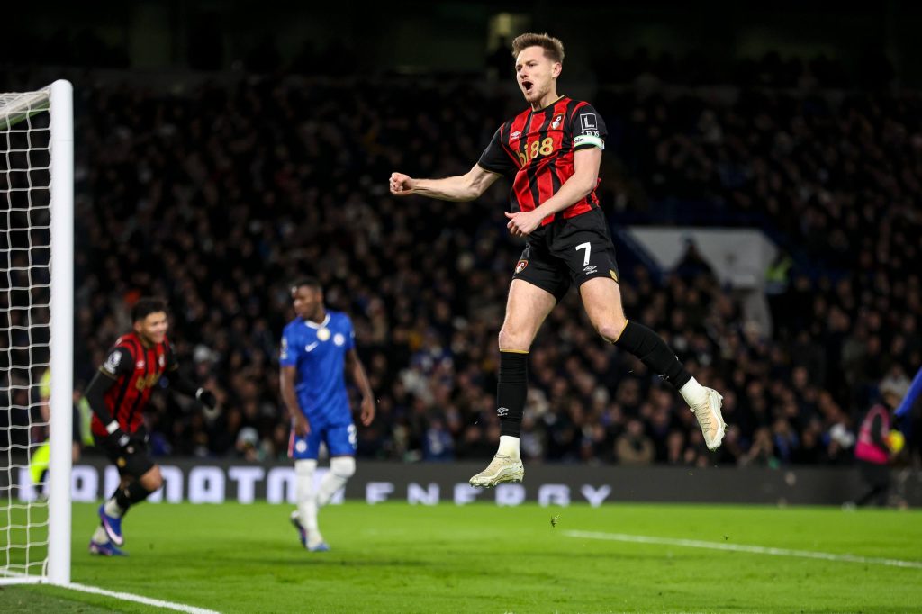 David Brook afer scoring (Photo Credit: Bournemouth via X)