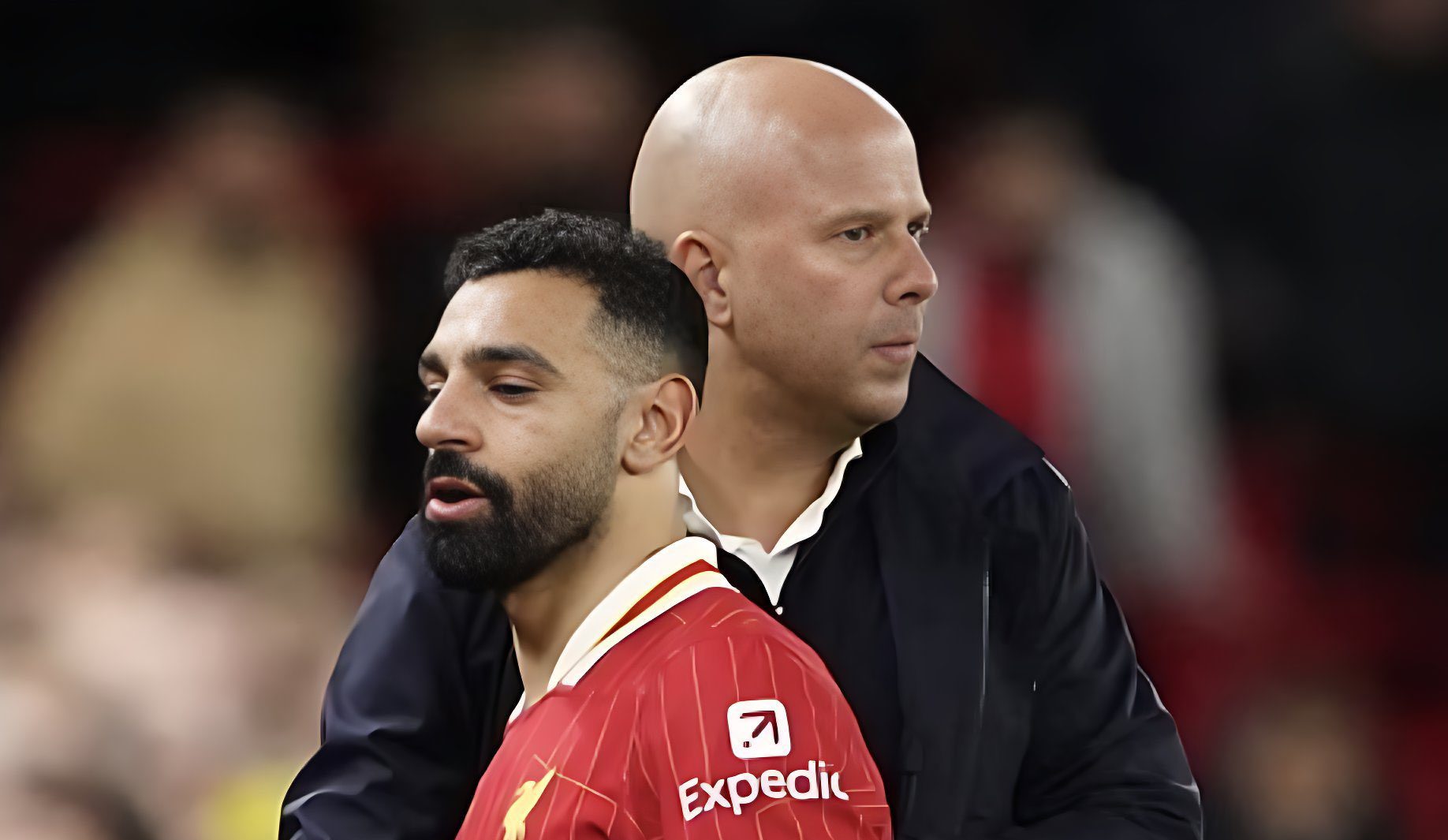 Mohammed Salah and Arne Slot (Photo Credit: Fabrizio Romano Via X)