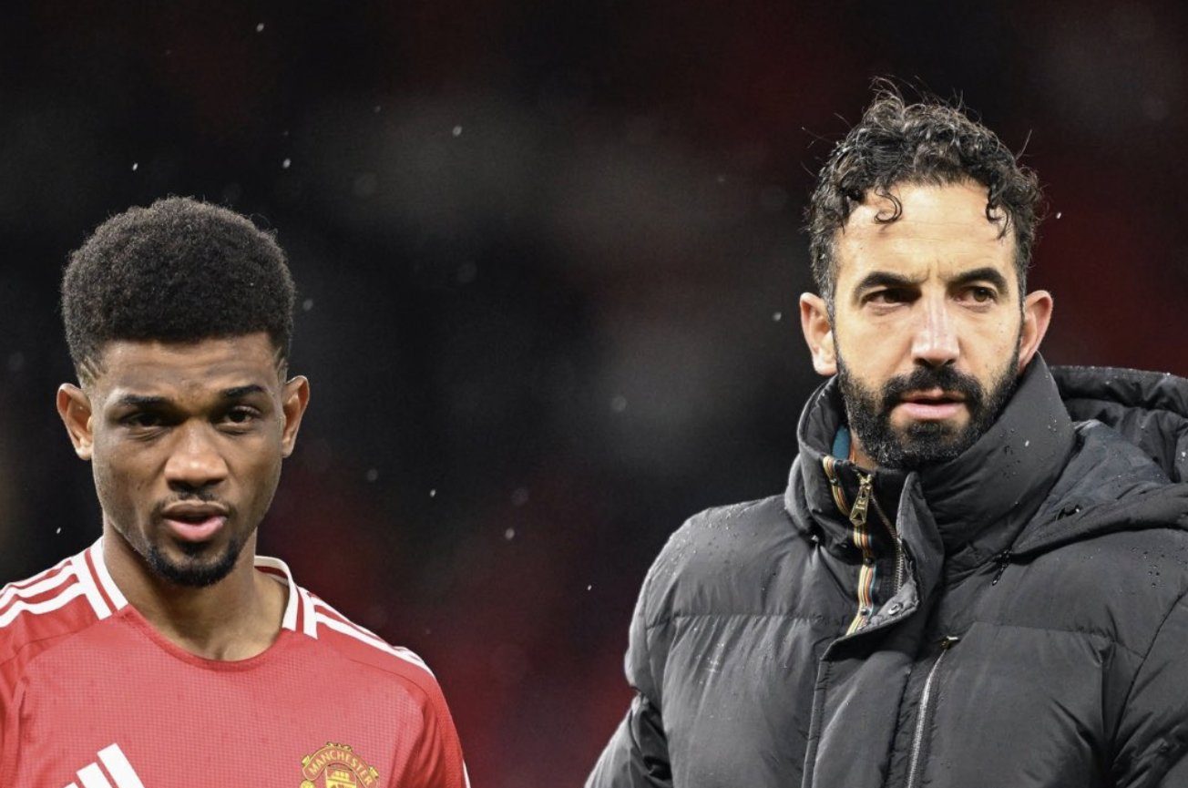 Ruben Amorim and Amad Diallo (Photo Credit: Manchester United Media via X)