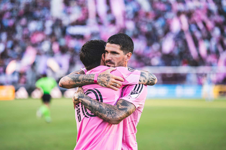 Rodrigo De Paul and Lionel Messi. (Photo Credit: Inter Miami Media).