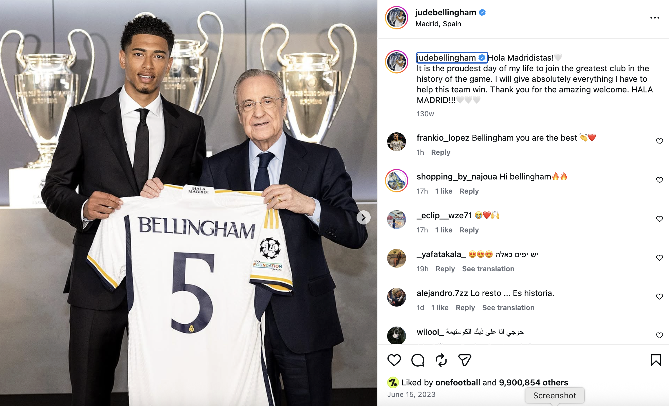 Jude Bellingham Reaffirms Loyalty to Real Madrid Amid Criticism and England Tensions - Photo Credit : Jude Bellingham instagram