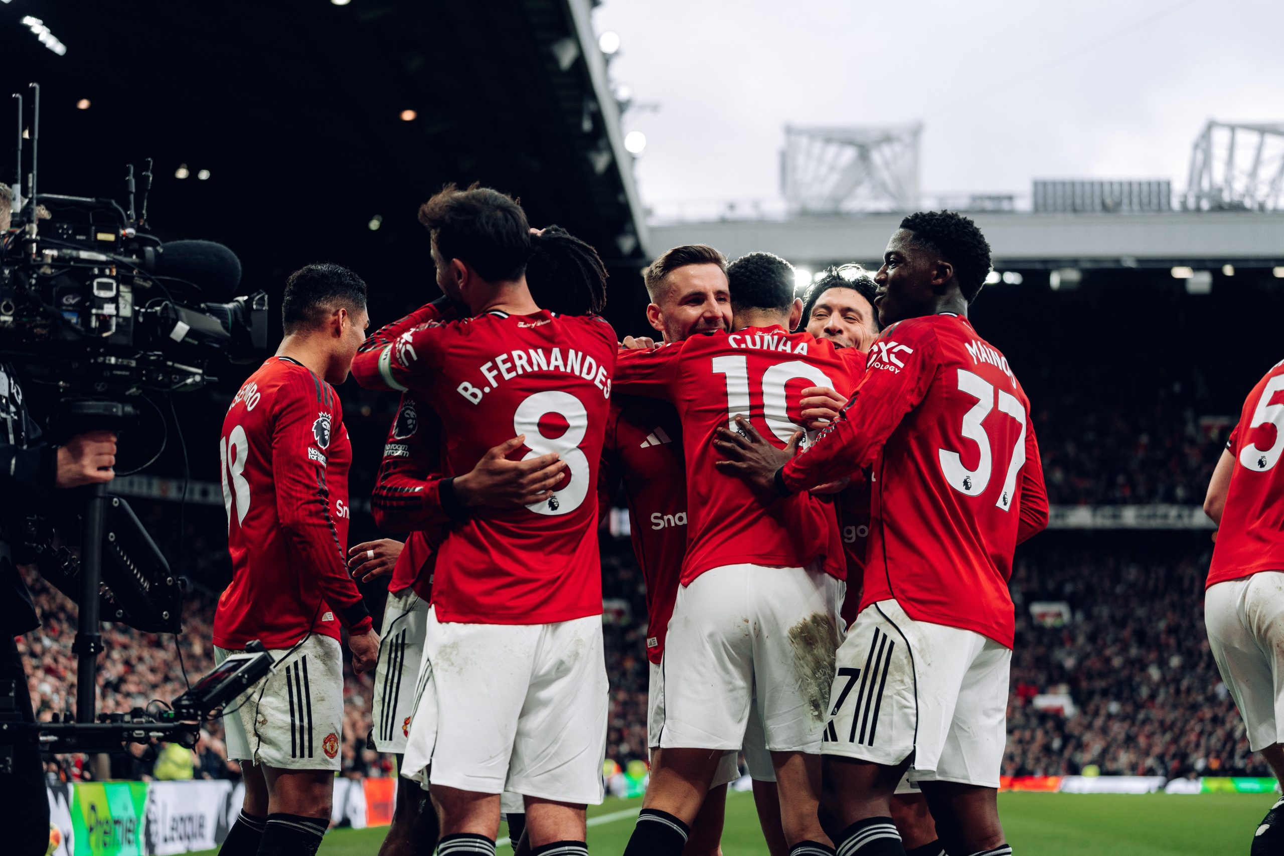 Manchester United Players Celebrating (Photo Credit: Manchester United via X)