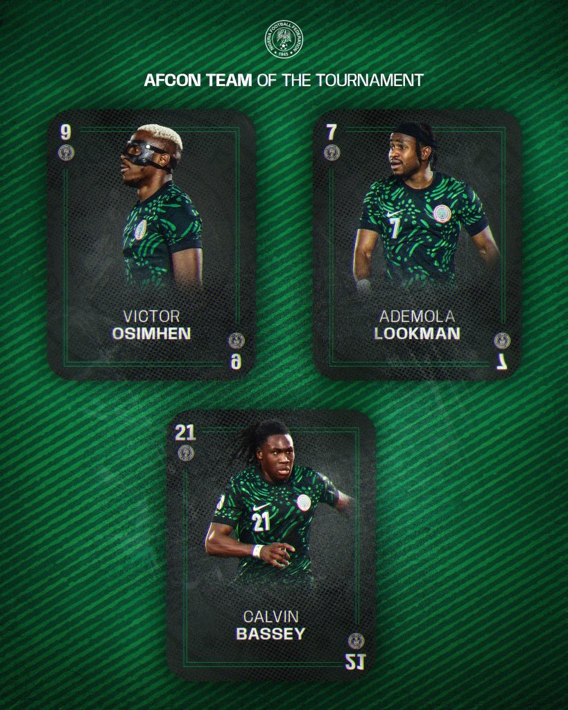 Victor Osimhen, Ademola Lookman, and Calvin Bassey (Photo Credit: @NGSuperEagles via X)