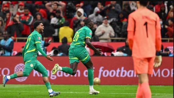 Pape Gueye celebrates goal. (Photo Credit: CAF Media).