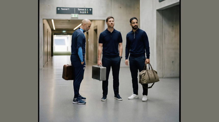 Enzo Maresca, Rúben Amorim & Xabi Alonso with bags after getting Sacked - Photo Credit : Fabrizio Romano, Facebook