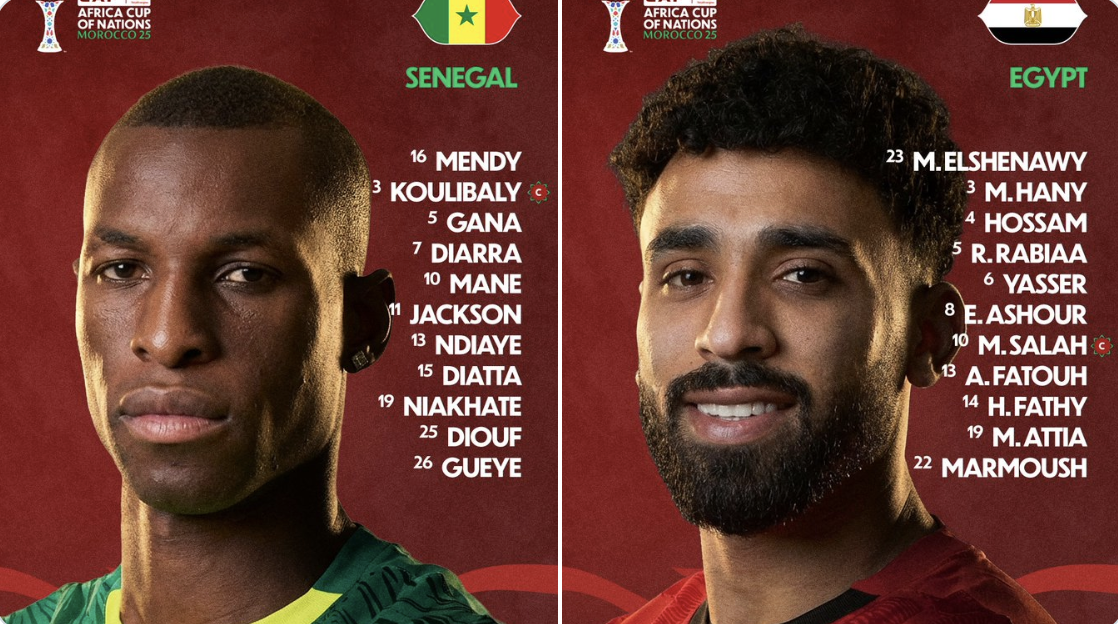 AFCON 2025: CAF Release Starting Lineups for Senegal vs Egypt Semi-Final Clash - Photo Credit : CAF_Online, X