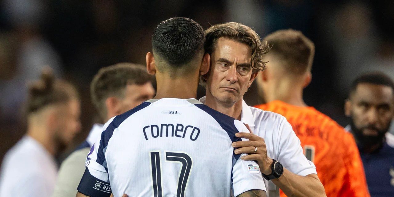 Thomas Frank and Cristian Romero (Photo Credit: Fabrizio Romano via X)