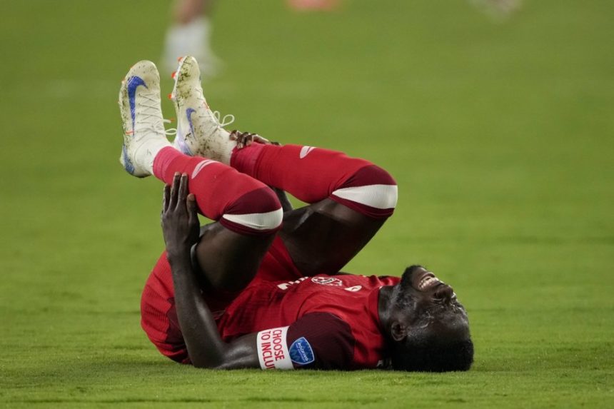 Alphonso Davies injury. (photo credit: rmoutlook media)