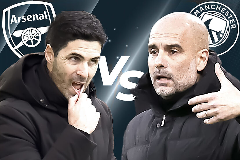 A battle for the throne between Arteta's Arsenal and Guardiola's Manchester City - Photo Credit : Marca