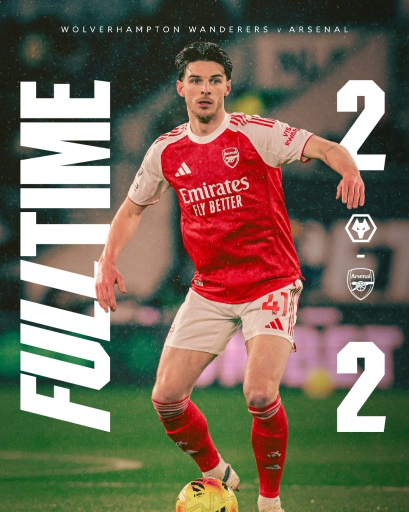 Arsenal Drop Points Against Wolves as Title Doubts Resurface - Photo Credit : Arsenal, X