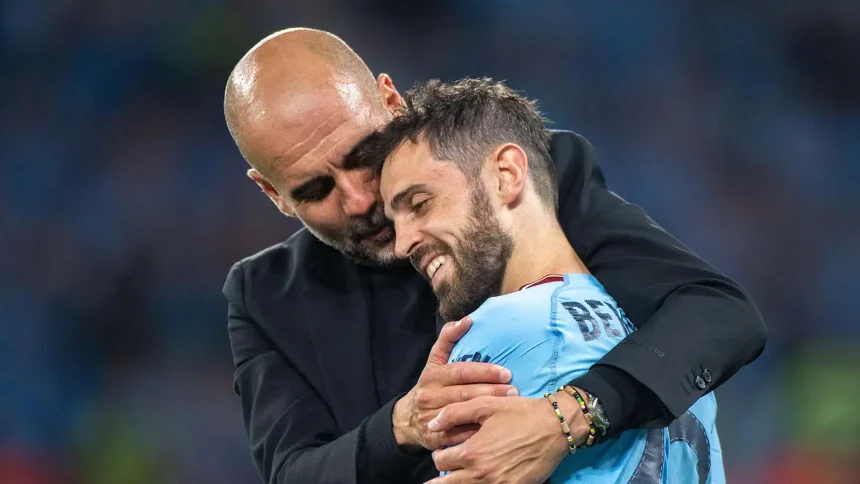 Bernardo Silva and Guardiola - Photo Credit : Football365