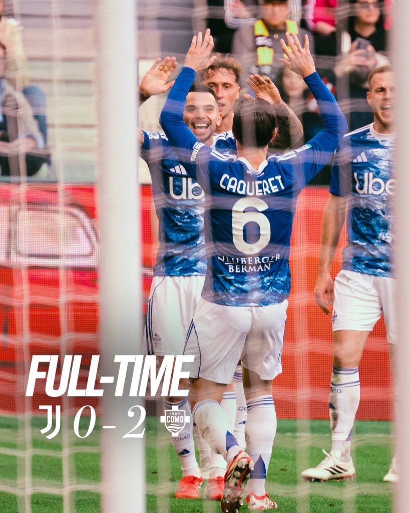 Como 1907 side defeat Juventus F.C. 2–0 away from home - Photo Credit : Como, X