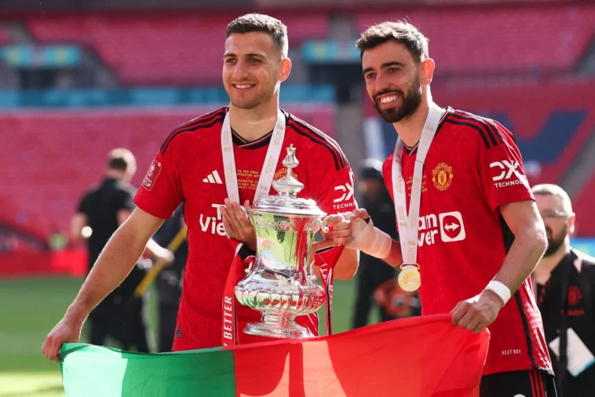 Diogo Dalot and Bruno Fernandes (Photo Credit: Manchester United website)