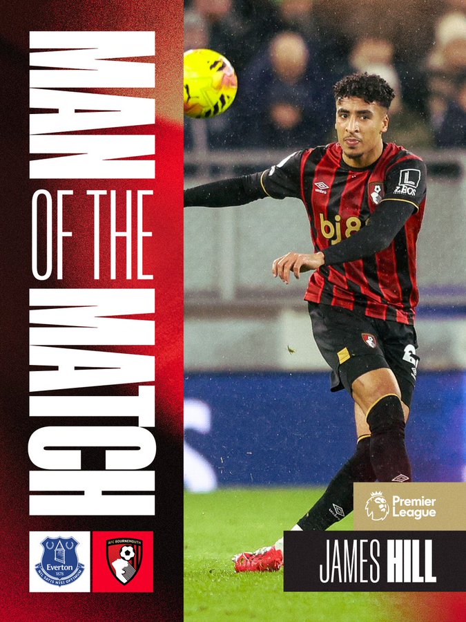 James hills won the man of the match. (photo credit: bournemouth via x)