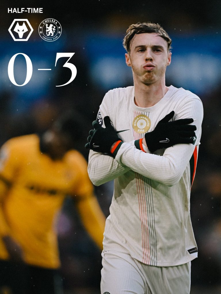 Three up at half-time! (Photo Credit: Chelsea via X)