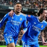 Carreras and Kylian Mbappé - photo credit: Real Madrid via x