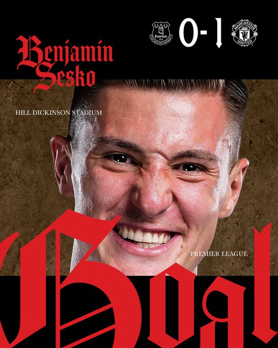 Manchester united 1-0 everton. (photo credit: manchester united via x)