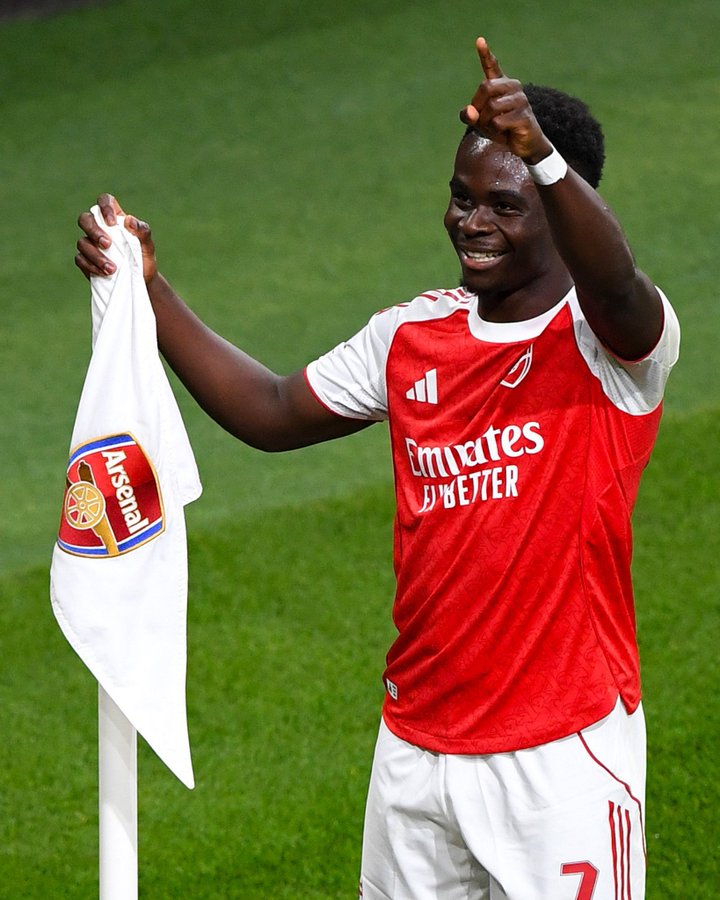 bukayo saka. (photo credit: fabrizo romano via x)