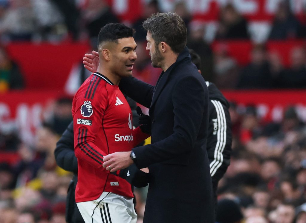 Michael Carrick and Casemiro.(Photo Credit: Man United Media).