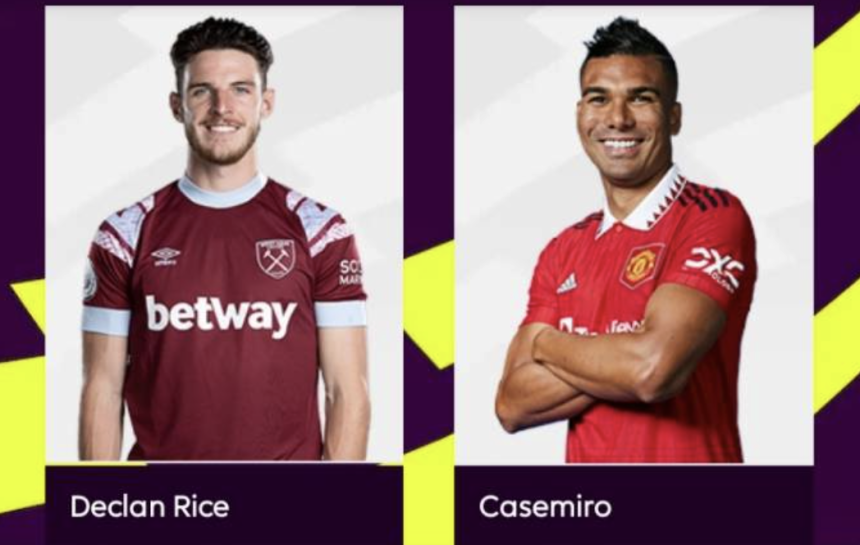 Declan Rice and Casemiro - Photo Credit : Premier League Taunts fans, Facebook