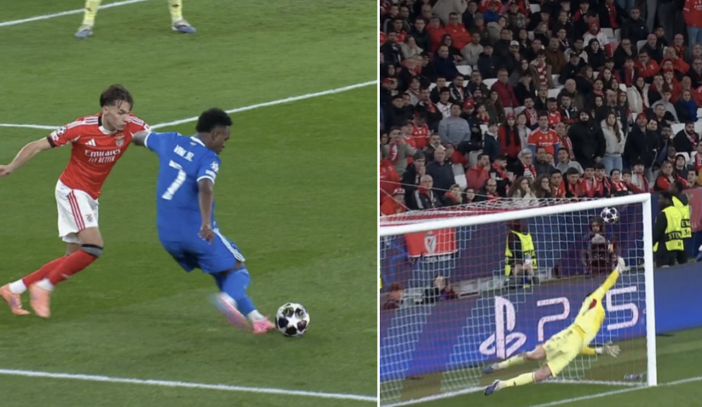 Vinícius Junior Scores for  Real Madrid against Benfica - Photo Credit : Softfootball Media