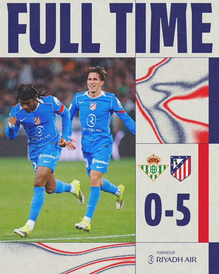 Atlético Madrid Vs Real Betis (Photo Credit: Atletico Madrid Via X)