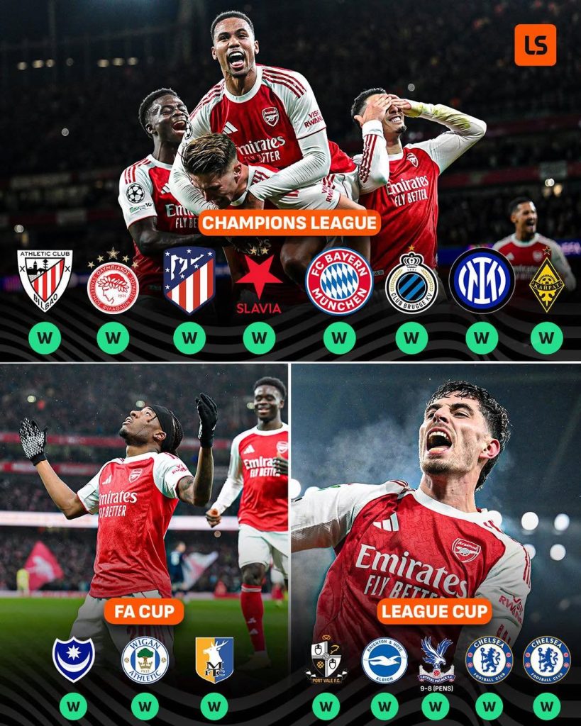 Have scored the most goals of all the premier league teams this season.
And have won every single game they have played in cup completions this season - Photo Credit : Livescores