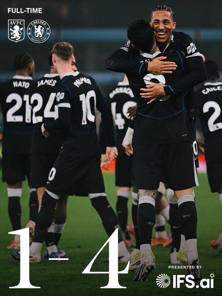 Chelsea Thrash Aston Villa 4-1 to Boost Top-Four Charge - Photo Credit : Chelsea, X
