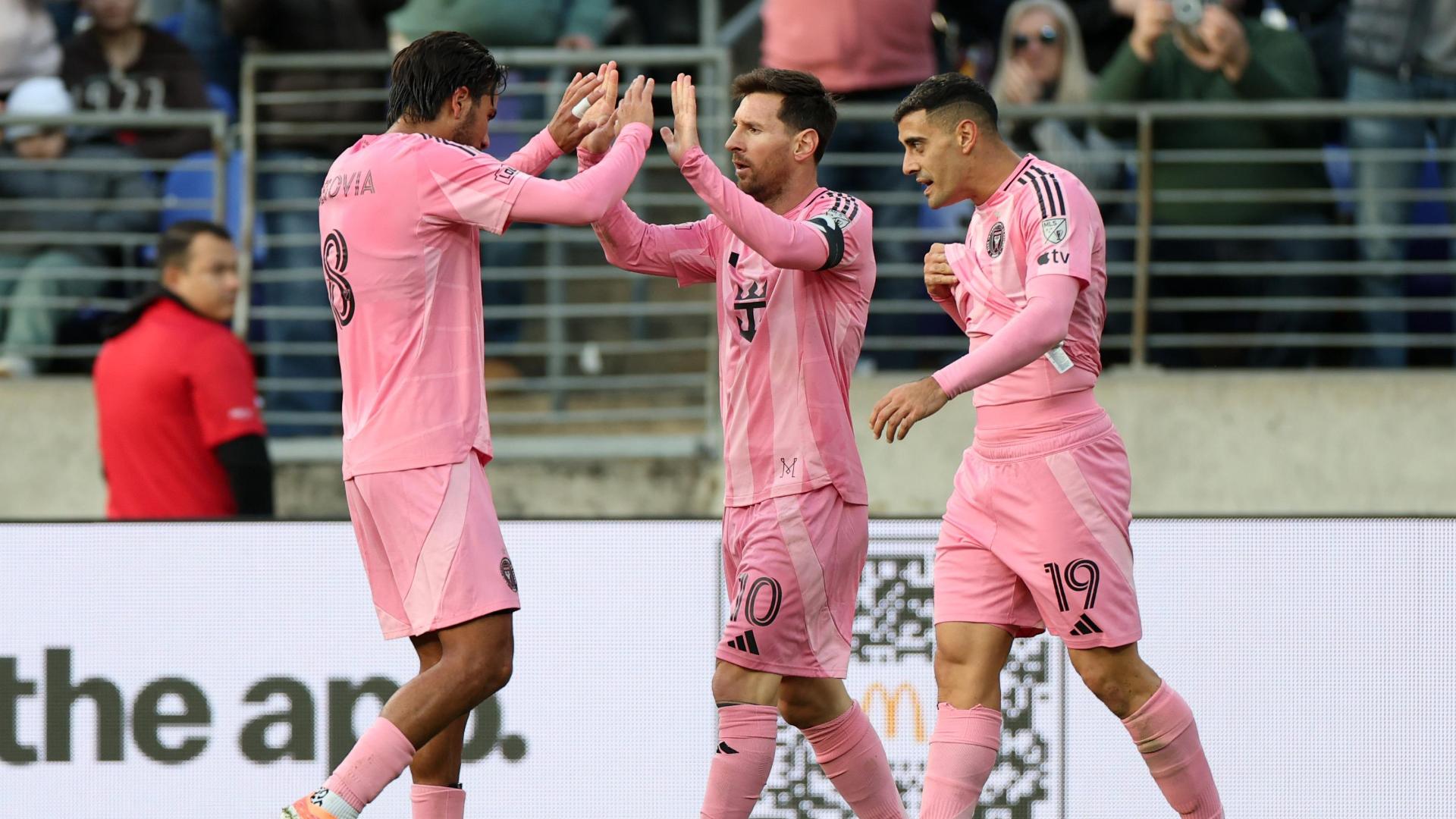 Lionel Messi Celeberating after scoring after during Inter Miami 2-1 win over D.C. United - Photo Credit : ESPN