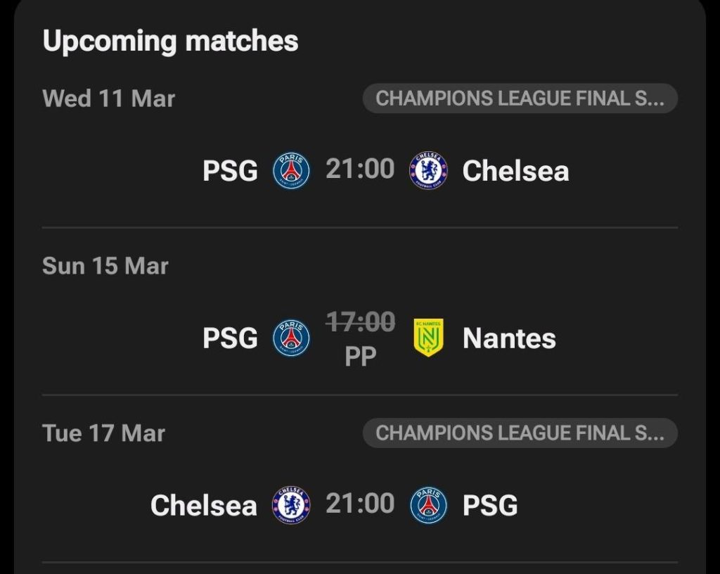 PSG Next 3 Fixtures - Photo Credit : Softfootball Media